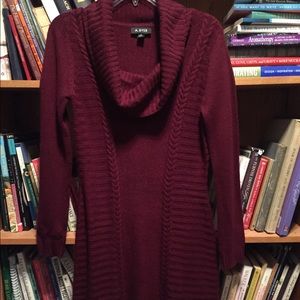 Maroon sweater dress